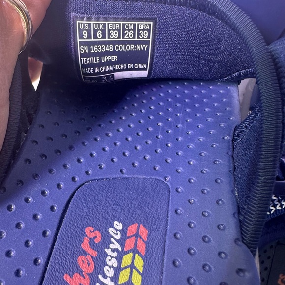 Skechers Navy Slide Sandals - Picture 7 of 7